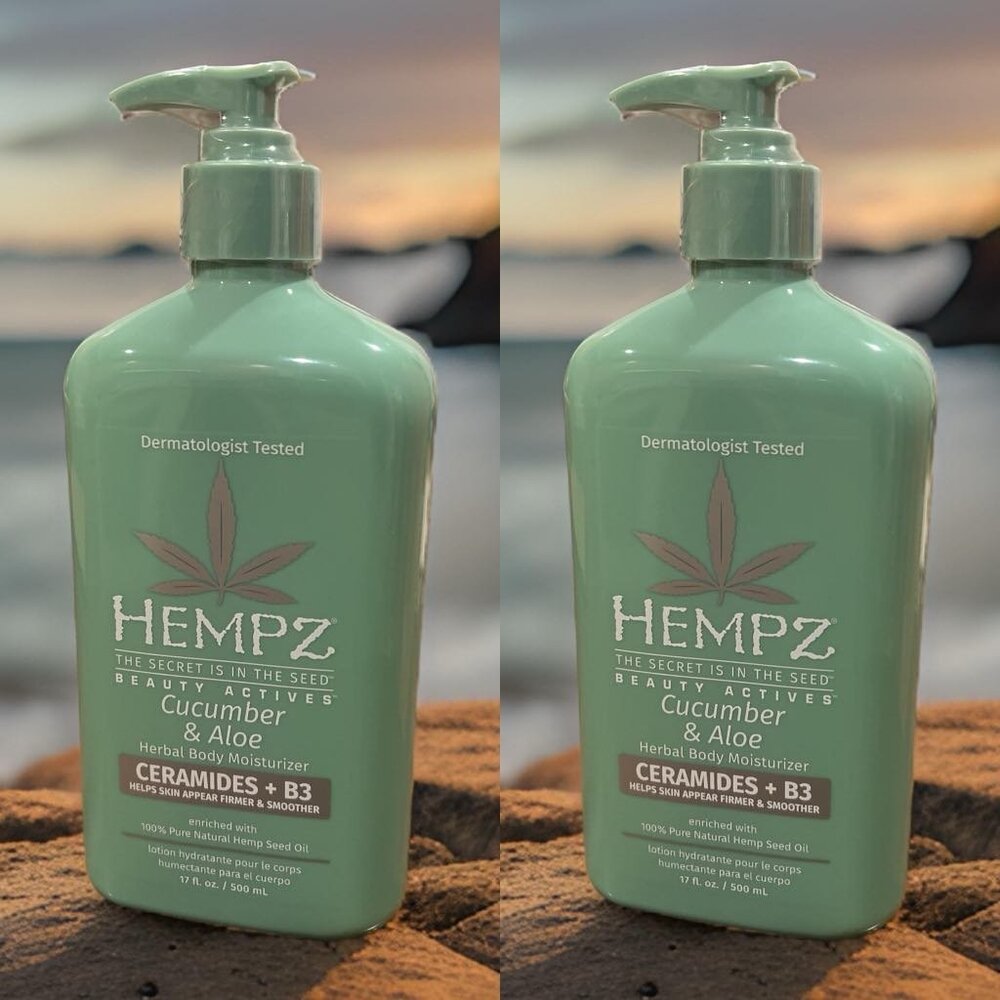 Hempz Cucumber & Aloe Herbal Body Moisturizer 17 oz_ 2 units